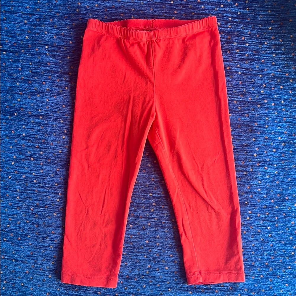 Tea Collection size 6 Tomato-red Stretchy capri-length Leggings